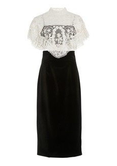 Sea - Crochet-Paneled Cotton Midi Dress - Black - US 10 - Moda Operandi