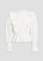 SEA - Gaia ruffled cotton-blend poplin blouse - White - US 0