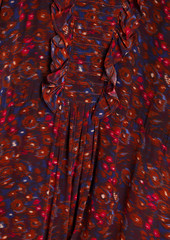 SEA - Ilana ruffled printed crepe de chine midi dress - Purple - XXS
