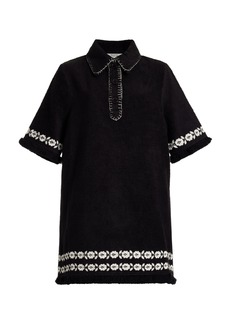 Sea - Katya Embroidered Cotton Mini Dress - Black - L - Moda Operandi