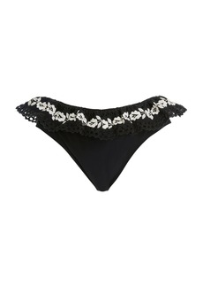 Sea - Katya Ruffled Bikini Bottom - Black - M - Moda Operandi