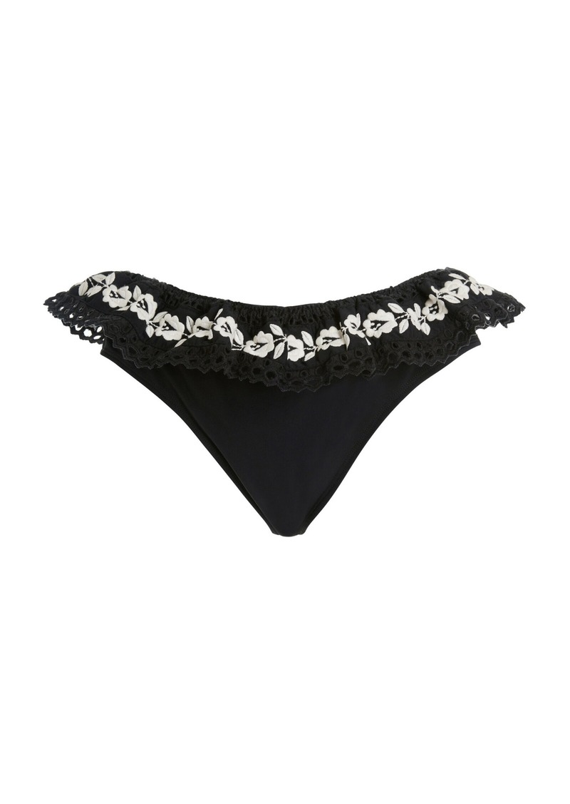 Sea - Katya Ruffled Bikini Bottom - Black - XS - Moda Operandi