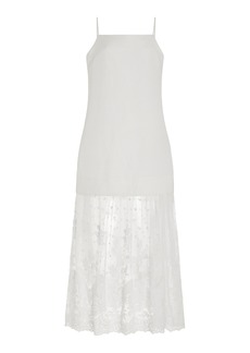 Sea - Lara Lace-Detailed Linen-Blend Maxi Dress - White - US 14 - Moda Operandi