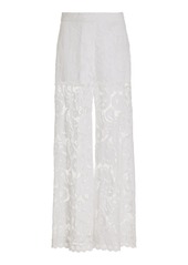 Sea - Lovina Broderie Anglaise Wide-Leg Pants - White - US 2 - Moda Operandi