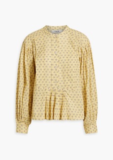 SEA - Pascala floral-print cotton-voile blouse - Yellow - XXS