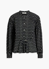 SEA - Pascala pintucked floral-print cotton-voile blouse - Black - XXS