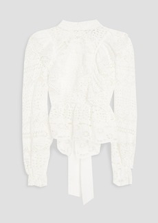 SEA - Patrizia ruffled cotton guipure lace blouse - White - US 6