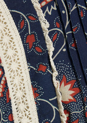 SEA - Robina ruffled floral-print cotton-voile mini dress - Blue - XXS