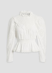SEA - Vienne ruffled broderie anglaise cotton blouse - White - US 2