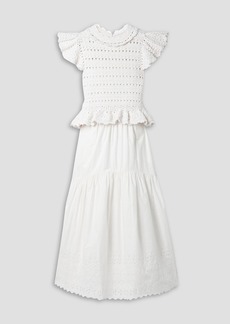 SEA - Rylee convertible cutout broderie anglaise cotton and crochet midi dress - White - XS