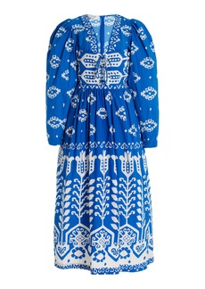 Sea - Sonia Printed Cotton Midi Dress - Blue - US 10 - Moda Operandi