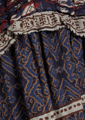 SEA - Tasha tiered printed cotton-voile midi dress - Blue - XS
