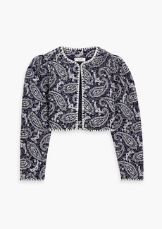 SEA - Theodora cropped quilted paisley-print cotton jacket - Blue - S