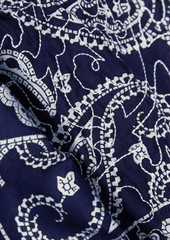 SEA - Theodora embroidered printed cotton-voile midi dress - Blue - XXS
