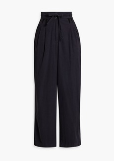 SEA - Therese pleated cotton-twill wide-leg pants - Blue - US 2