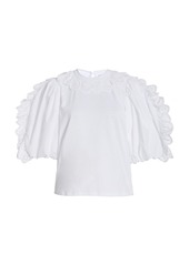 Sea - Women's Elodie Lace-Trimmed Cotton Top - White - Moda Operandi