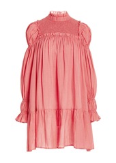 Sea - Women's Hattie Smocked Cotton-Ramie Mini Dress - Pink/blue - Moda Operandi