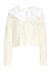 Sea - Women's Zandra Cropped Crochet-Knit Top - White - Moda Operandi
