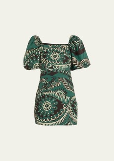 Sea Charlough Printed Puff-Sleeve Mini Dress