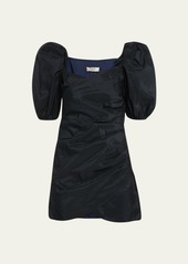 Sea Diana Taffeta Puff-Sleeve Mini Dress