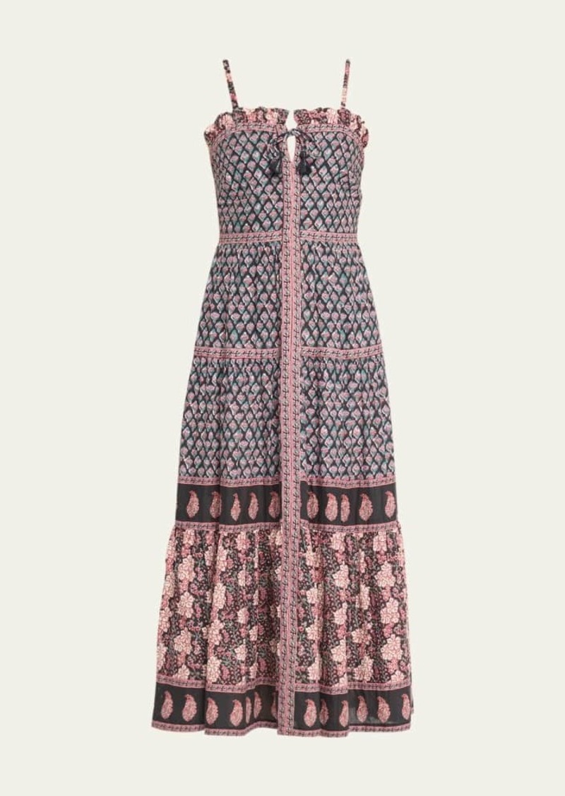 Sea Donna Multi-Print Sleeveless Midi Dress