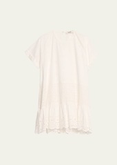 Sea Elysse Embroidered Short-Sleeve Mini Tunic Dress