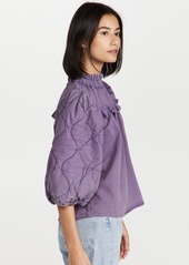 Sea Layla Quilted Puff Sleeve Top