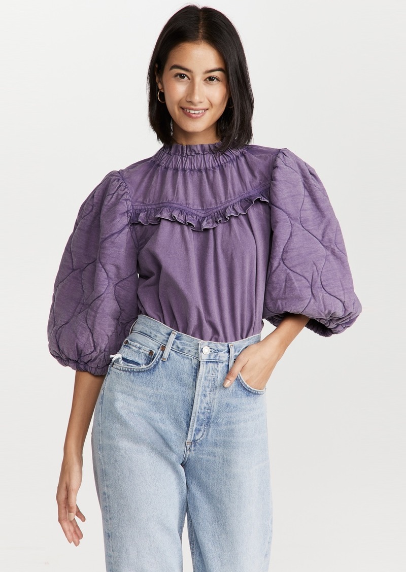 Sea Layla Quilted Puff Sleeve Top
