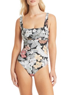 Sea Level Calypso Square Neck One-Piece Swimsuit in Charcoal at Nordstrom Rack