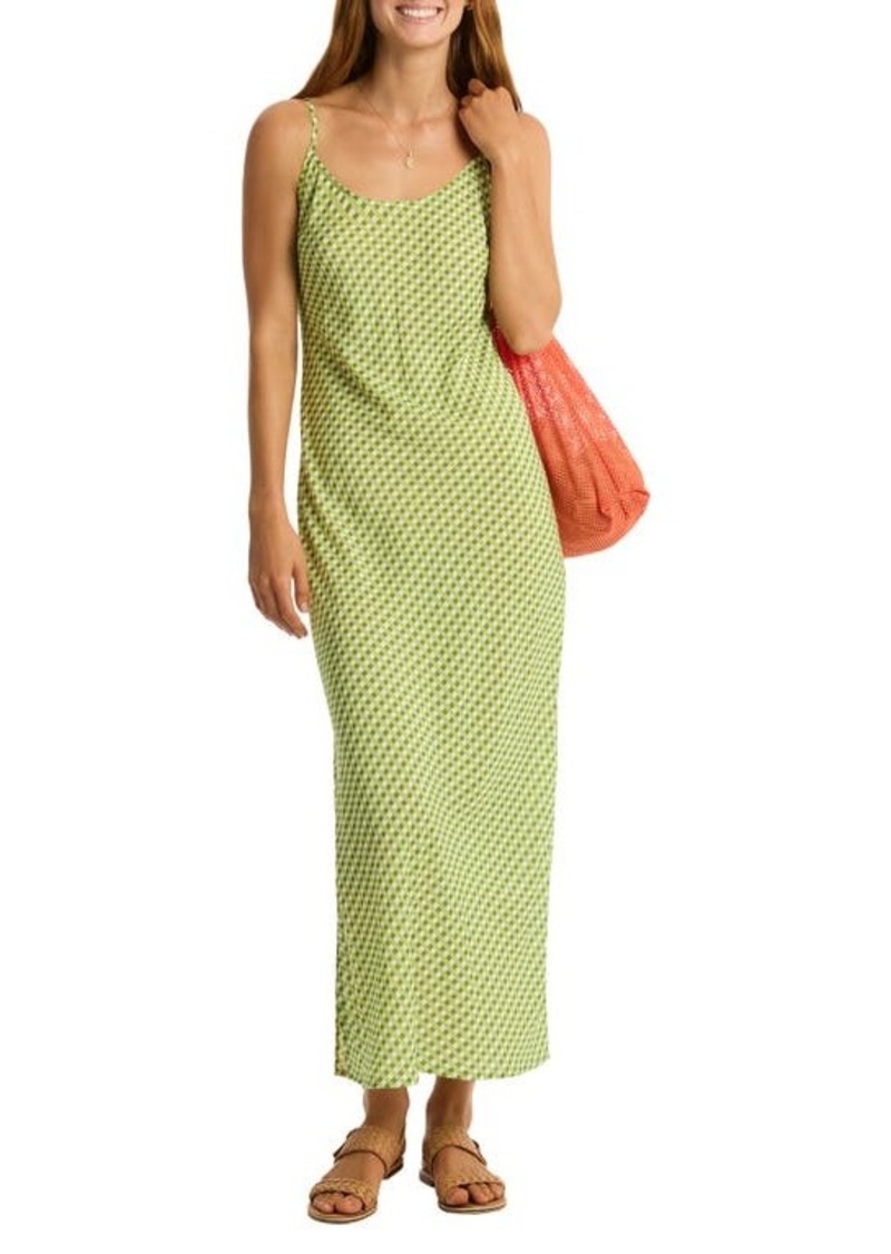 Sea Level Checkmate Cover-Up Maxi Slipdress