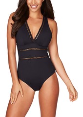 cross front one piece swimsuit