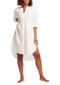 Sea Level Eyelet Voile Cover-Up Shirtdress