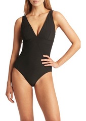 Sea Level Panel Line Multifit One-Piece Swimsuit