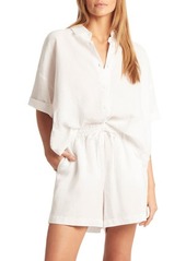 Sea Level Tidal Resort Linen Cover-Up Button-Up Shirt