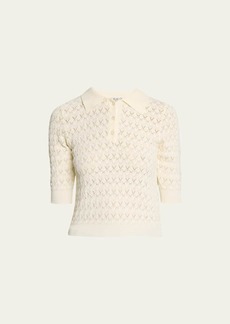 Sea Rue Fine-Gauge Knit Polo Sweater