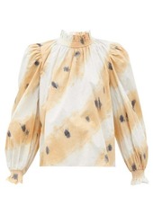 Sea Tamara tie-dyed shirred cotton blouse