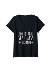 Womens Beach Glass Collecting Design for a Sea glass collector V-Neck T-Shirt