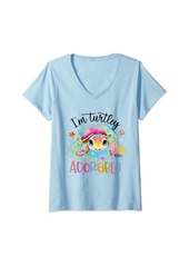 Womens I'm Totally Adorable Funny Sea Turtles Kids Girls Toddlers V-Neck T-Shirt