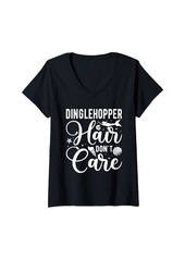 Sea Womens Mermaid Dinglehopper Hair Don't Care Women Girls V-Neck T-Shirt