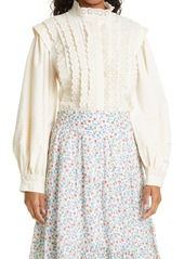 Sea Everleigh Eyelet Pleated Blouse in Cream at Nordstrom
