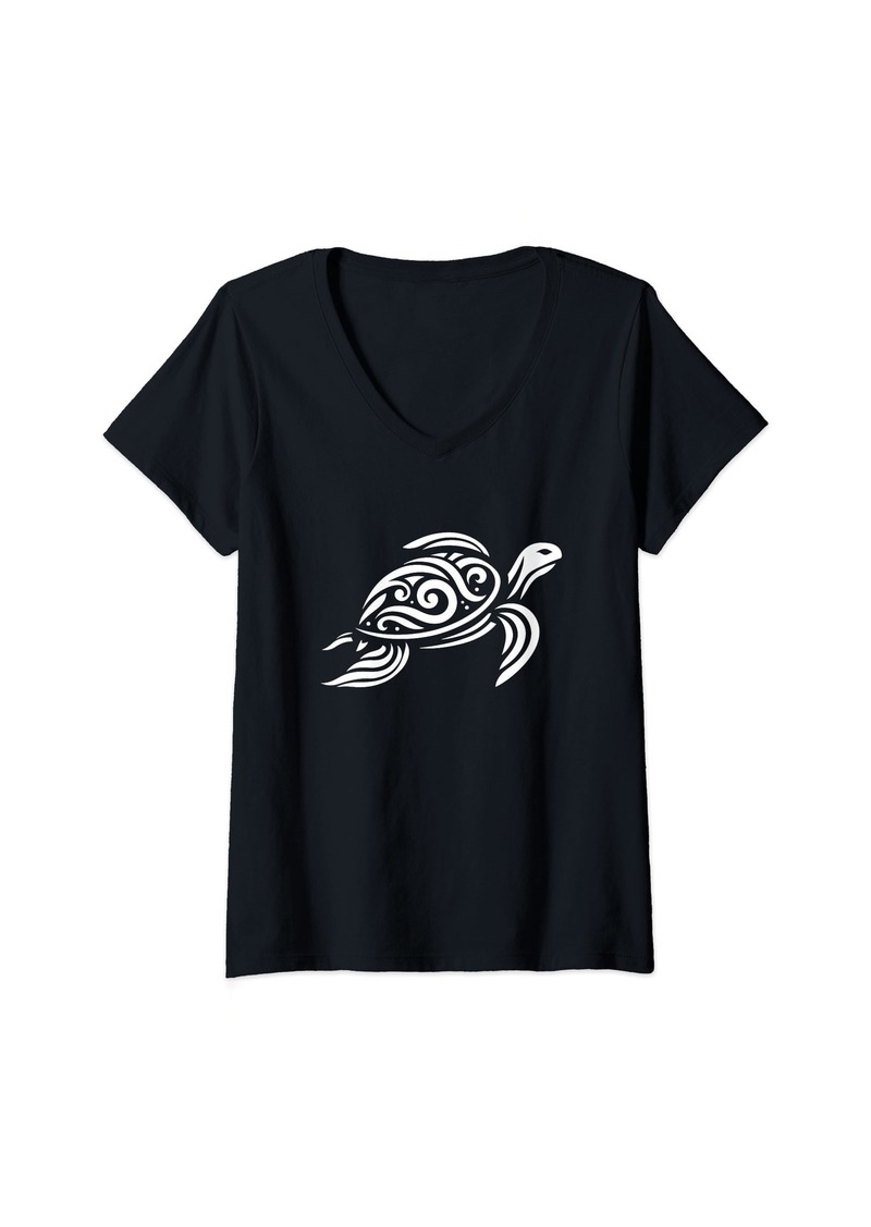 Womens Sea Turtle - Animals 2024 V-Neck T-Shirt