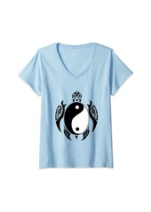 Womens Sea Turtle Yin Yang Sea Turtle Lover Gift V-Neck T-Shirt