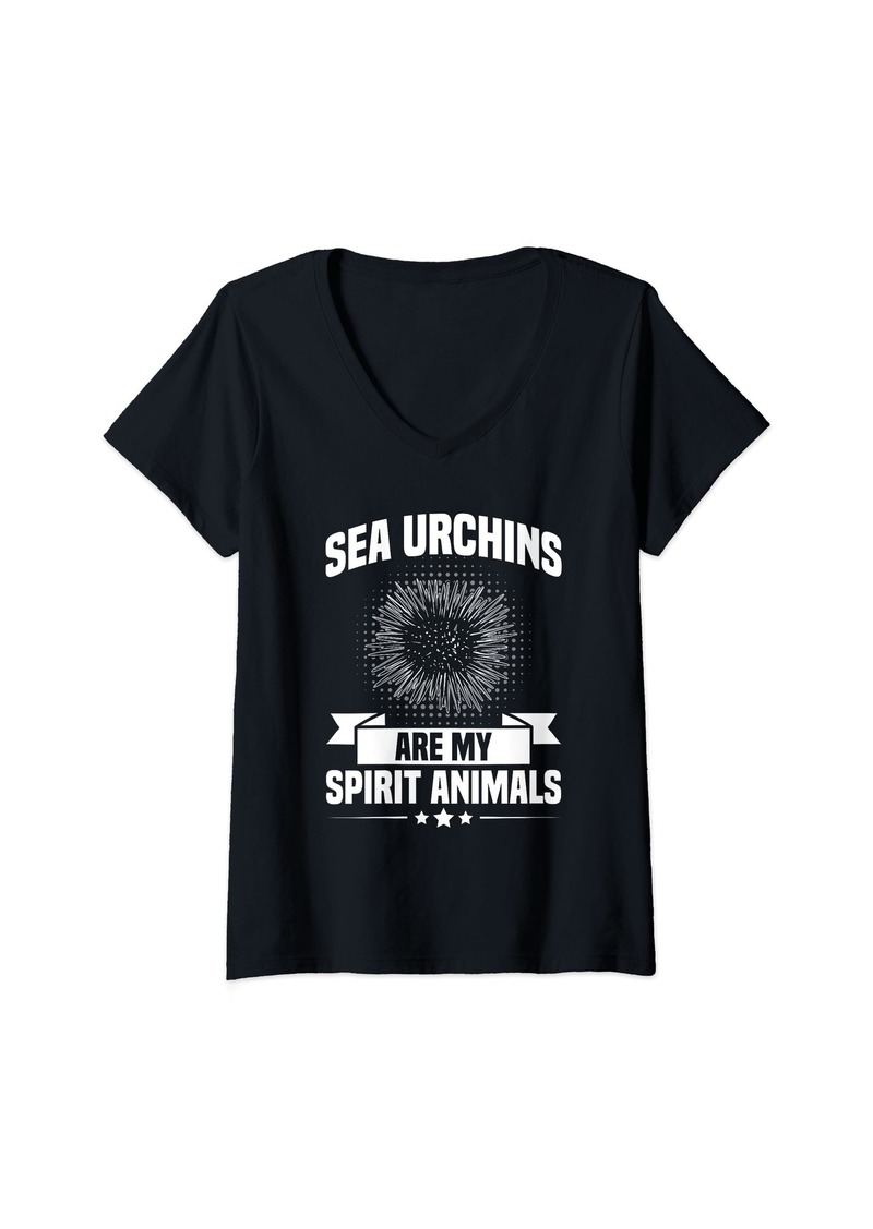 Womens Sea Urchin Lover Design for a Sea Urchin lover V-Neck T-Shirt