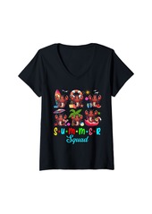Sea Womens Summer Funny Squad Group Shrimps Relaxing Vacation Beach V-Neck T-Shirt