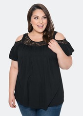 Sealed With A Kiss Stacy Cold-Shoulder Top - 4X - Also in: 3X, 1X, 2X