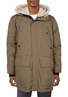 Sean John Mens Faux Fur Lined Cold Weather Parka Coat