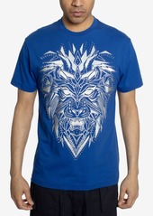 Sean John Men's Geo Embellished Lion Head Graphic T-shirt