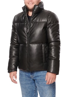 Sean John Faux Leather Puffer Jacket in Black at Nordstrom Rack