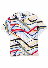 Sean John Men's Short Sleeve Curved Lines Printed Polo Shirt  M