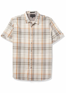 Sean John Men's Short Sleeve Multi Check Plaid Button Up Shirt  S